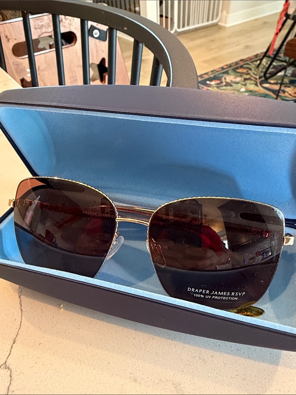 Draper James Gold Frame Sunglasses with Brown Lenses